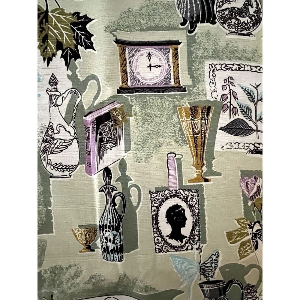 2+YDS Biomorphic Butterfly Cameo Purple MCM 1950's Barkcloth Fabric 34" x 82" - Picture 5 of 9